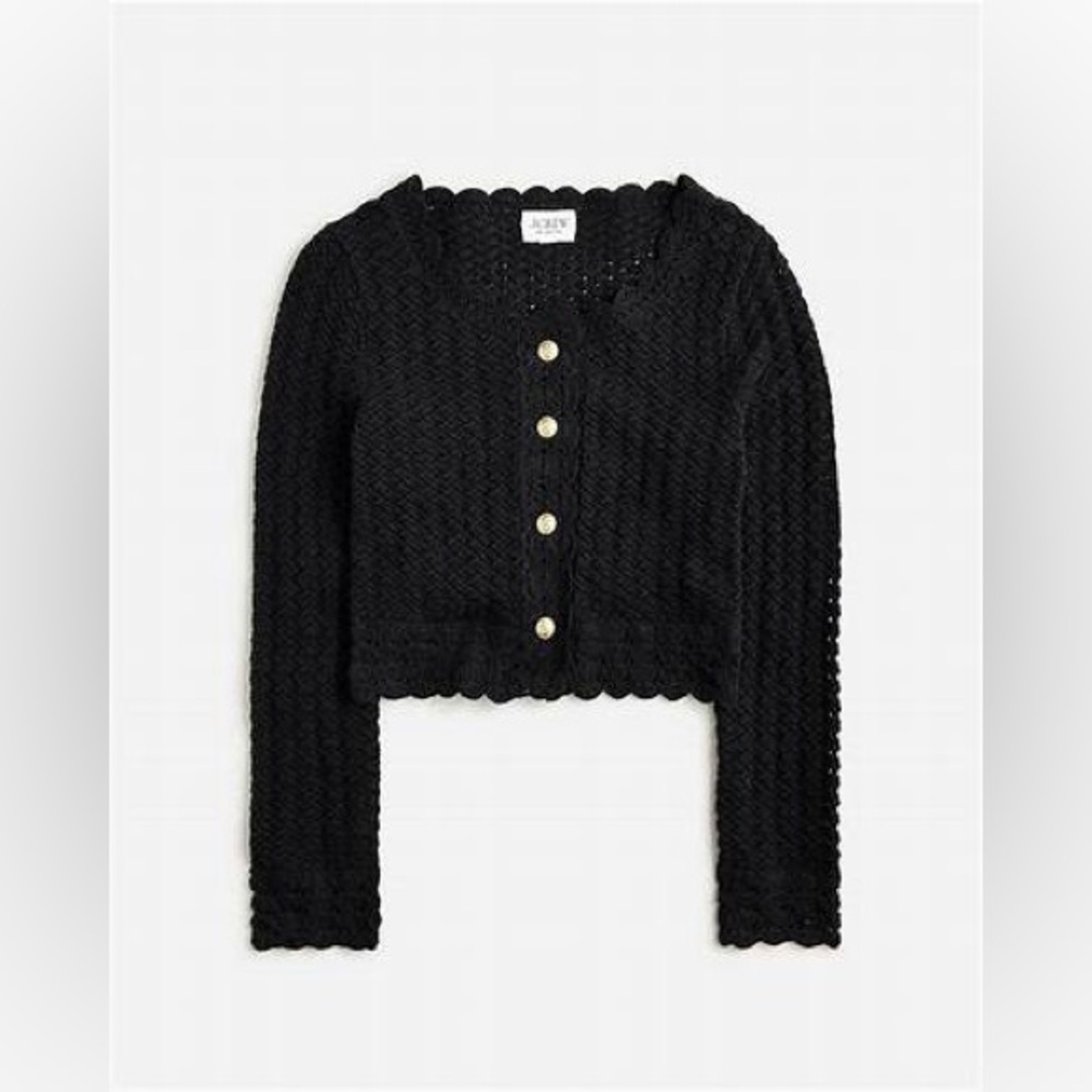 J.Crew Collection Crochet cropped cardigan sweater BS948 - Picture 2 of 12